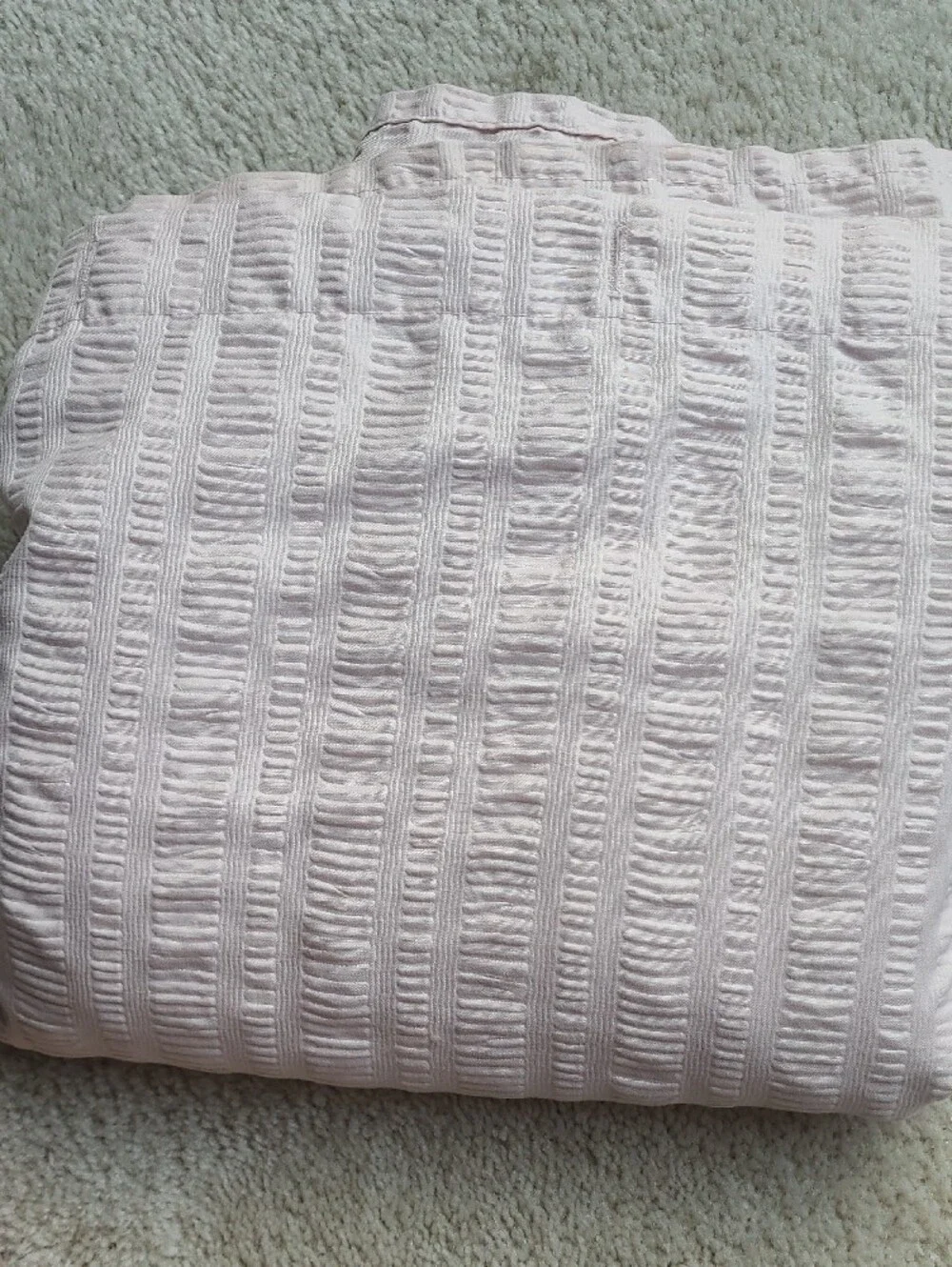Pale Mauve Textured Waffle Weave Shower Curtain & Hooks